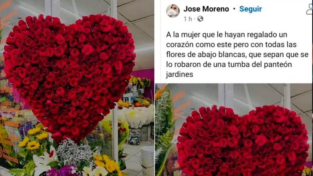 SE ROBAN EL ARREGLO FLORAL DE UN PANTEÓN PARA REGALARLO EL 14 DE FEBRERO -  Medios Obson