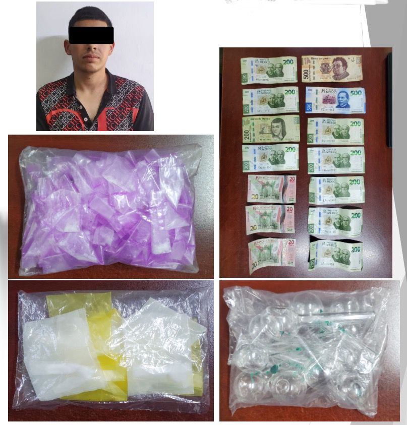 Detienen a hombre con narcóticos y dinero en efectivo en Navojoa