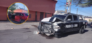 Patrulla estatal provoca ch0-que en Hermosillo