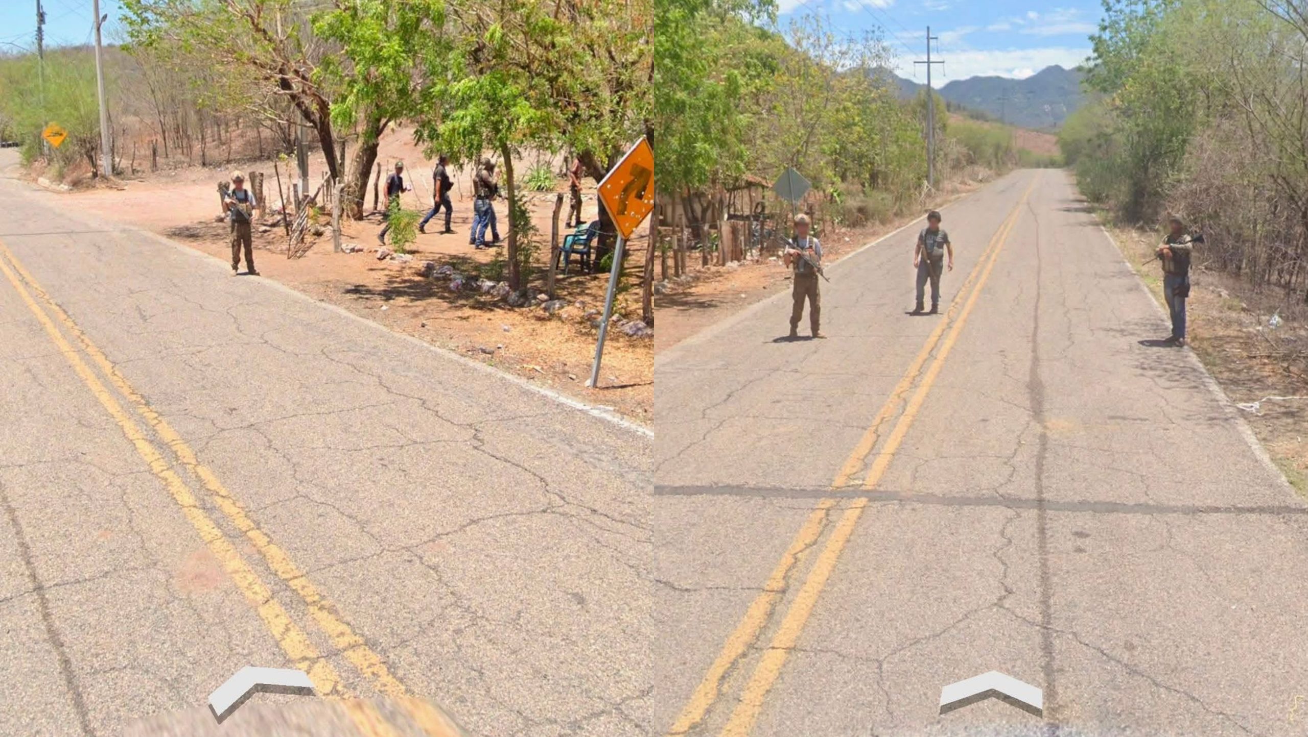 Captan cámaras de Google Street View a hombres arm4d0s en zona rural de Culiacán