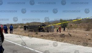Volc4dura de autobús deja una mujer sin vid@ y ocho lesi0nados en la carretera Hermosillo–Guaymas